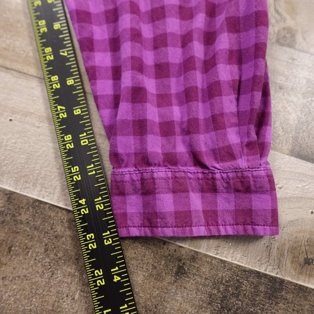Duluth Trading‎ Organic Cotton Plaid Button Shirt 3/4 Sleeve Women’s 2XL Purple - Picture 8 of 10